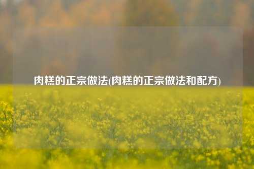 肉糕的正宗做法(肉糕的正宗做法和配方)
